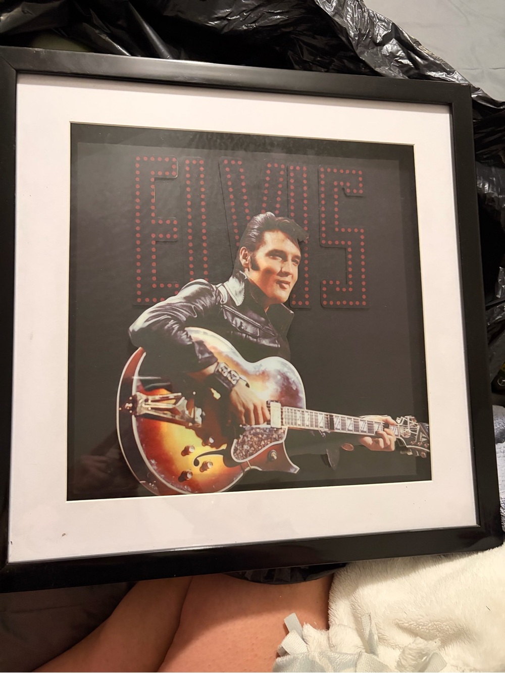 Elvis Presley Wall Plaque - Black Backing with White Label